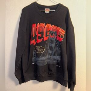 Nutmeg Mills 1994 San Francisco 49ers Black Crewneck Sweater Size Large